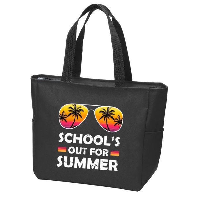 School's Out For Summer Palm Trees Zip Tote Bag