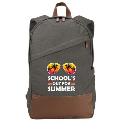 School's Out For Summer Palm Trees Cotton Canvas Backpack