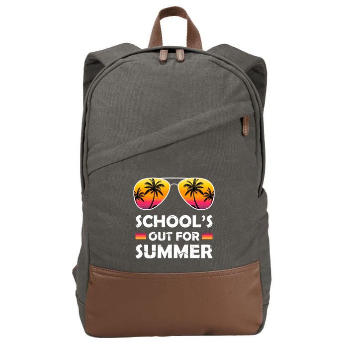 School's Out For Summer Palm Trees Cotton Canvas Backpack