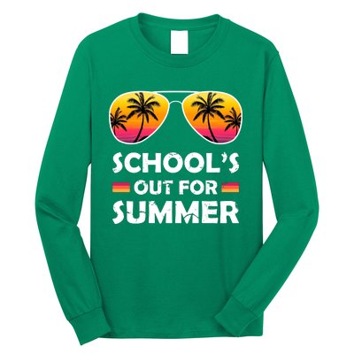 School's Out For Summer Palm Trees Long Sleeve Shirt