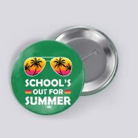 School's Out For Summer Palm Trees Button