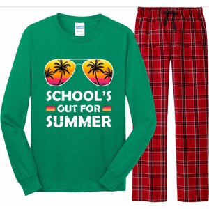 School's Out For Summer Palm Trees Long Sleeve Pajama Set