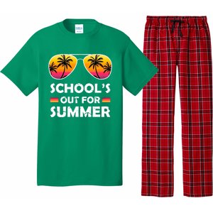 School's Out For Summer Palm Trees Pajama Set