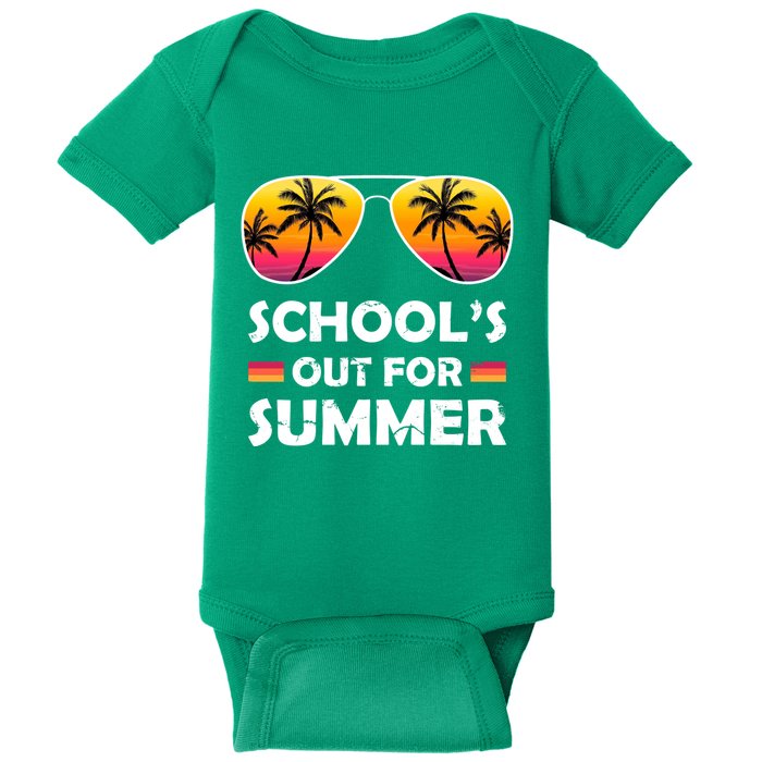 School's Out For Summer Palm Trees Baby Bodysuit