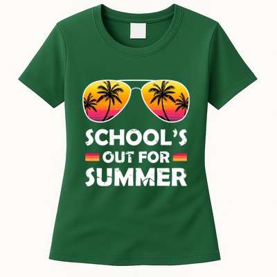 School's Out For Summer Palm Trees Womens T-Shirt