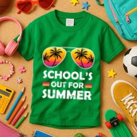School's Out For Summer Palm Trees Kids T-Shirt