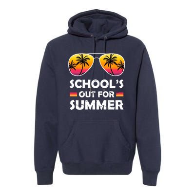 School's Out For Summer Palm Trees Premium Hoodie