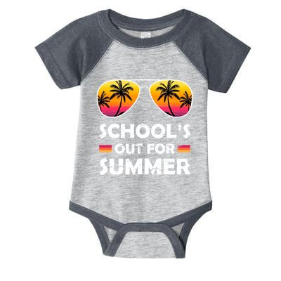 School's Out For Summer Palm Trees Infant Baby Jersey Bodysuit