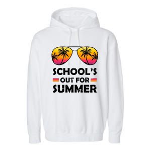 School's Out For Summer Palm Trees Garment-Dyed Fleece Hoodie