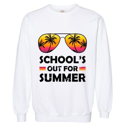 School's Out For Summer Palm Trees Garment-Dyed Sweatshirt