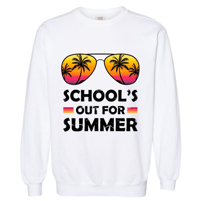 School's Out For Summer Palm Trees Garment-Dyed Sweatshirt