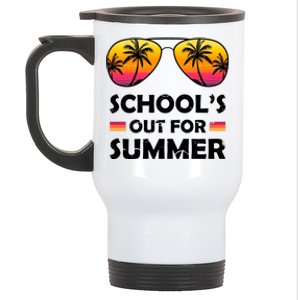 School's Out For Summer Palm Trees Stainless Steel Travel Mug