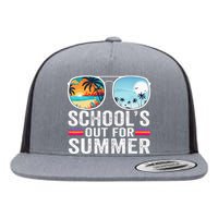 Schools Out For Summer Glasses Last Day Of School Teacher Flat Bill Trucker Hat