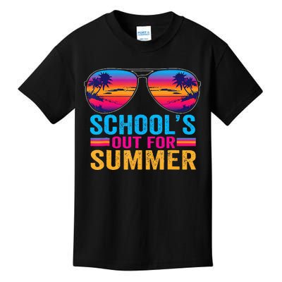 Schools Out For Summer Glasses Last Day Of School Teacher Kids T-Shirt