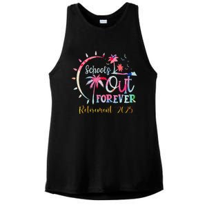 SchoolS Out Forever Teacher Retirement 2025 Retired Teacher Ladies PosiCharge Tri-Blend Wicking Tank