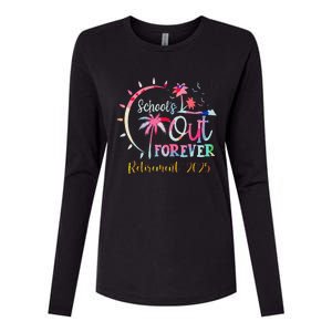 SchoolS Out Forever Teacher Retirement 2025 Retired Teacher Womens Cotton Relaxed Long Sleeve T-Shirt