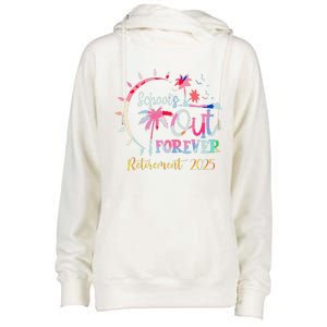 SchoolS Out Forever Teacher Retirement 2025 Retired Teacher Womens Funnel Neck Pullover Hood