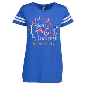 SchoolS Out Forever Teacher Retirement 2025 Retired Teacher Enza Ladies Jersey Football T-Shirt