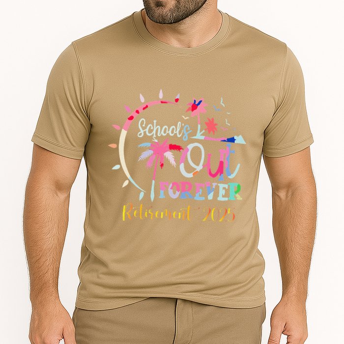 SchoolS Out Forever Teacher Retirement 2025 Retired Teacher Cooling Performance Crew T-Shirt