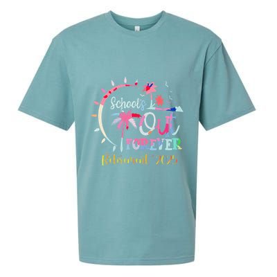 SchoolS Out Forever Teacher Retirement 2025 Retired Teacher Sueded Cloud Jersey T-Shirt