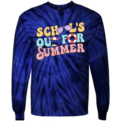 Schools Out For Summer Happy Last Day Of School Teacher Tie-Dye Long Sleeve Shirt