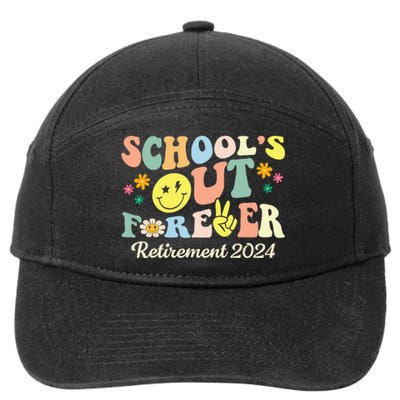 SchoolS Out Forever Gifts Retired Teacher Retirement 2024 7-Panel Snapback Hat