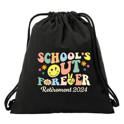 SchoolS Out Forever Gifts Retired Teacher Retirement 2024 Drawstring Bag