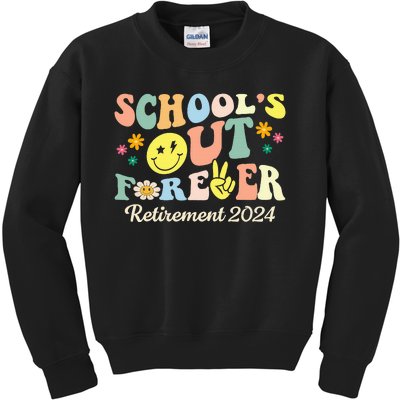 SchoolS Out Forever Gifts Retired Teacher Retirement 2024 Kids Sweatshirt