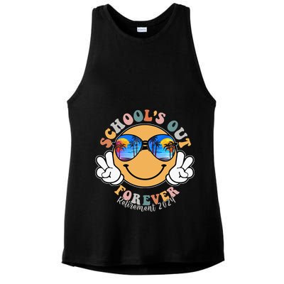SchoolS Out Forever Retired Teacher Retirement 2024 Ladies PosiCharge Tri-Blend Wicking Tank