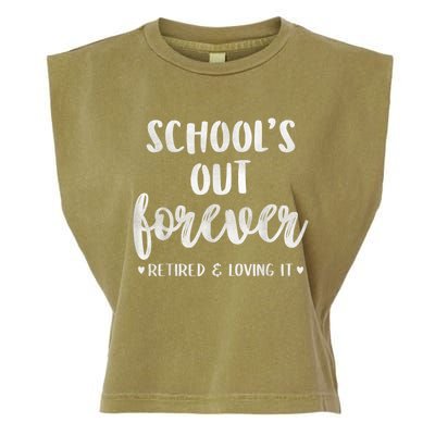 School's Out Forever Retired Teacher Retirement Garment-Dyed Women's Muscle Tee