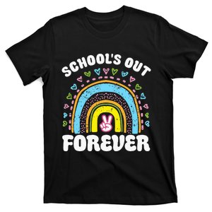 SchoolS Out Forever Rainbow Teacher Retirement T-Shirt