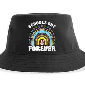 SchoolS Out Forever Rainbow Teacher Retirement Sustainable Bucket Hat