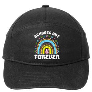 SchoolS Out Forever Rainbow Teacher Retirement 7-Panel Snapback Hat