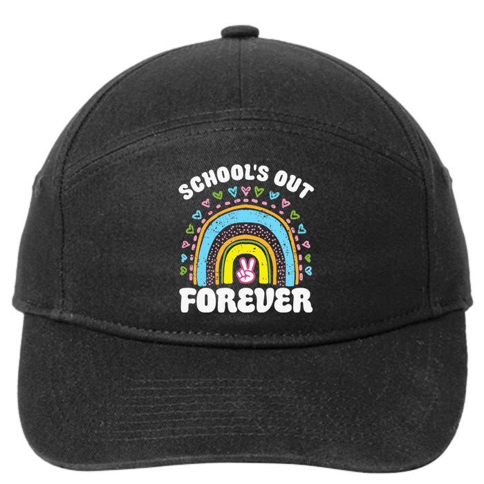 SchoolS Out Forever Rainbow Teacher Retirement 7-Panel Snapback Hat