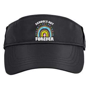 SchoolS Out Forever Rainbow Teacher Retirement Adult Drive Performance Visor