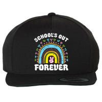 SchoolS Out Forever Rainbow Teacher Retirement Wool Snapback Cap