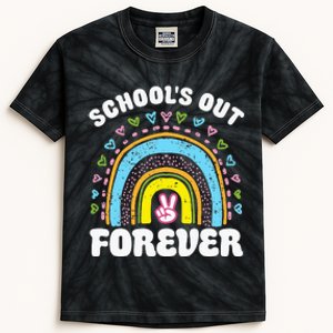 SchoolS Out Forever Rainbow Teacher Retirement Kids Tie-Dye T-Shirt