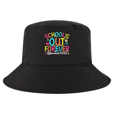 Schools Out Forever Retired Teacher 2025 Groovy Retirement Cool Comfort Performance Bucket Hat