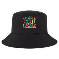 Schools Out Forever Retired Teacher 2025 Groovy Retirement Cool Comfort Performance Bucket Hat