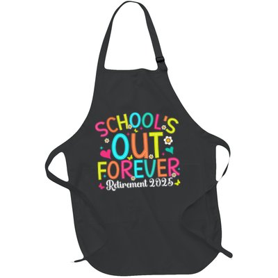 Schools Out Forever Retired Teacher 2025 Groovy Retirement Apron