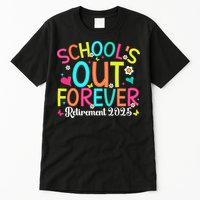 Schools Out Forever Retired Teacher 2025 Groovy Retirement Tall T-Shirt