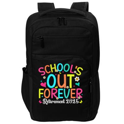 Schools Out Forever Retired Teacher 2025 Groovy Retirement Impact Tech Backpack
