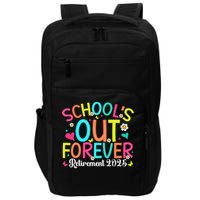 Schools Out Forever Retired Teacher 2025 Groovy Retirement Impact Tech Backpack