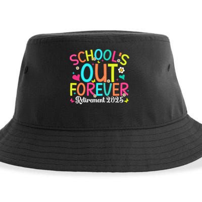 Schools Out Forever Retired Teacher 2025 Groovy Retirement Sustainable Bucket Hat