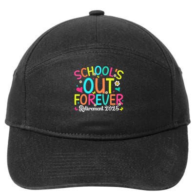 Schools Out Forever Retired Teacher 2025 Groovy Retirement 7-Panel Snapback Hat