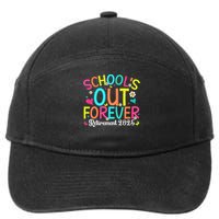 Schools Out Forever Retired Teacher 2025 Groovy Retirement 7-Panel Snapback Hat