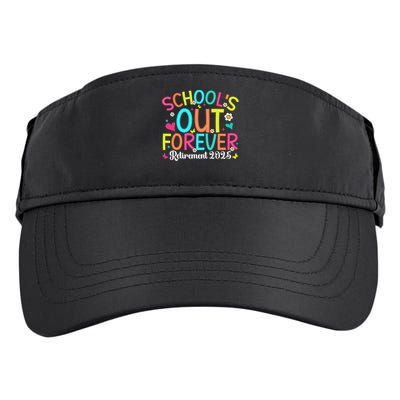 Schools Out Forever Retired Teacher 2025 Groovy Retirement Adult Drive Performance Visor