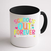 Schools Out Forever Retired Teacher 2025 Groovy Retirement Mug