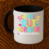 Schools Out Forever Retired Teacher 2025 Groovy Retirement Mug