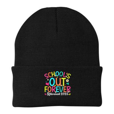 Schools Out Forever Retired Teacher 2025 Groovy Retirement Beanie